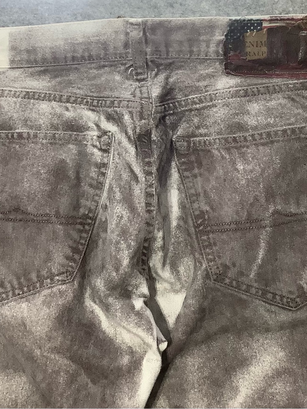 CUSTOM Indiana University Denim & Supply Ralph Lauren Grey Wash w/IU Graphics - Picture 6 of 8